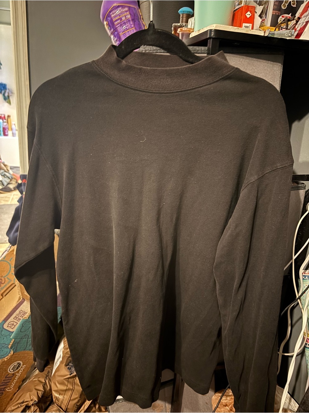 Puritan Men's Black Mock Neck Sweater Medium
